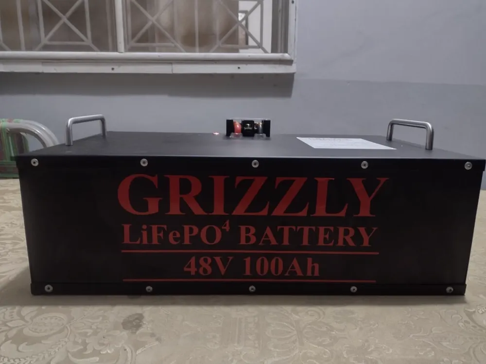 Grizzly LiFePO4 48 V 100 Ah lithium battery before installation